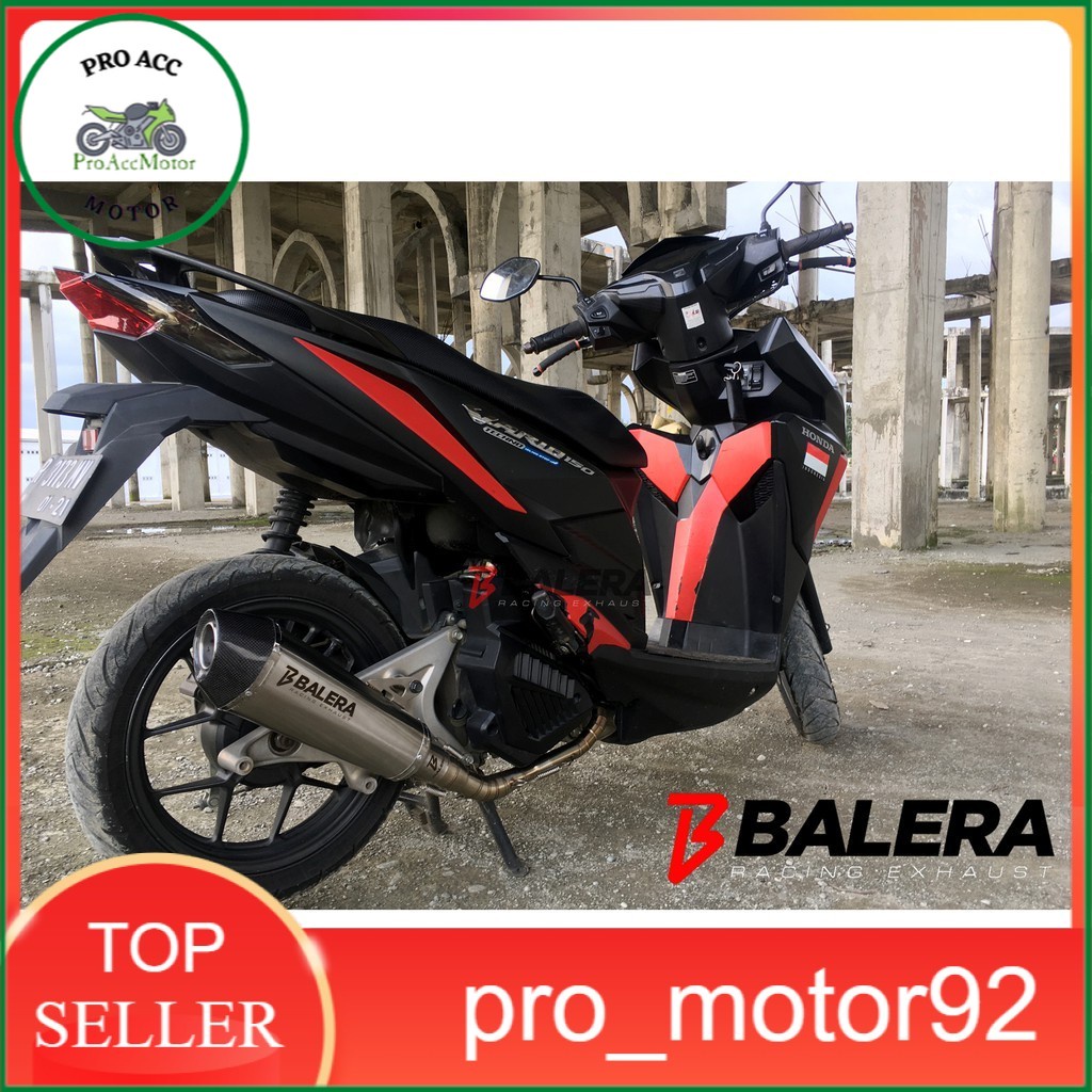 KNALPOT VARIO 150 NEW VARIO 150 BALERA SHORT GRASS ENDCAP KEVLAR