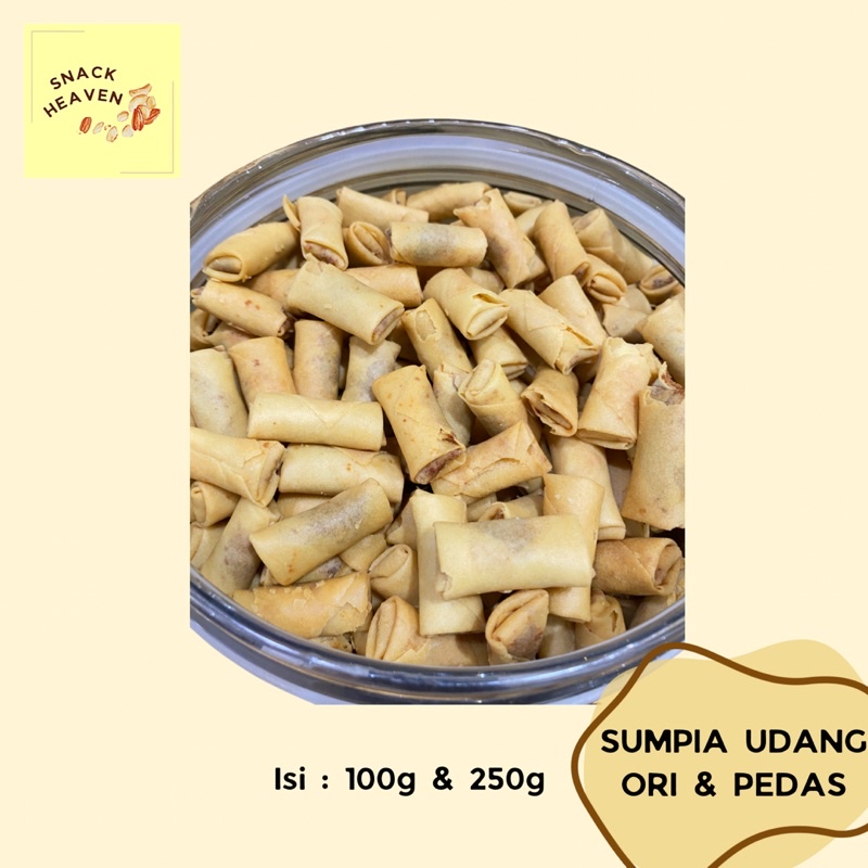 

SNACK CEMILAN SUMPIA EBI UDANG PEDAS DAN ORIGINAL GURIH 100g