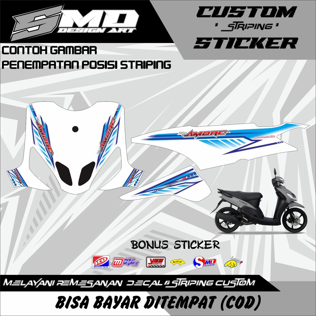 STRIPING STICKER VARIASI LIST BODY MIO SPORTY/SMILE RACING AMORE