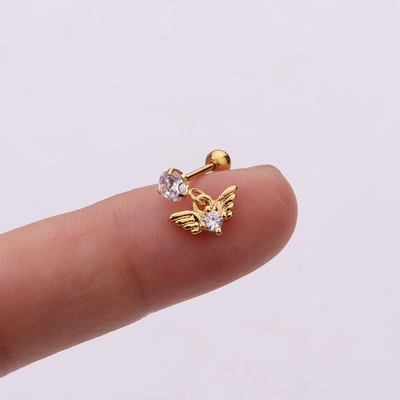 1pc Anting Tindik Tulang Rawan Telinga Desain Bunga Hias Zirkon