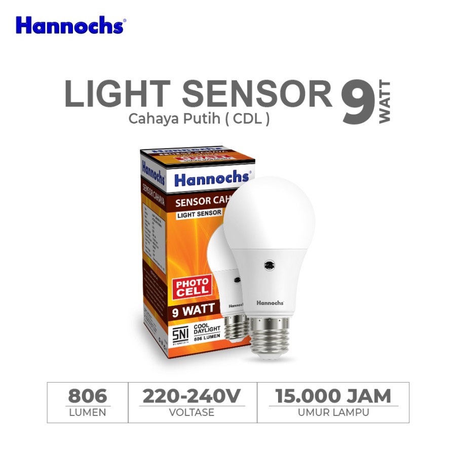 Hannochs Lampu LED Light Sensor / Sensor Cahaya Putih / Lampu Bohlam