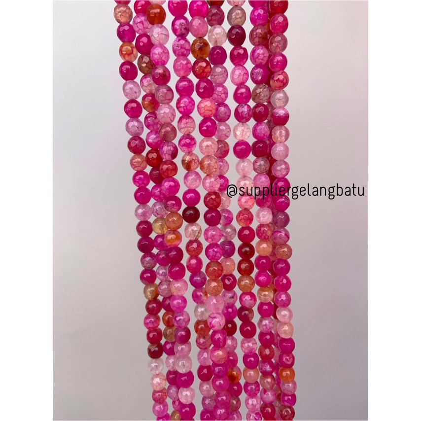 bahan batu 6mm Purple Agate CUTTING aksesoris FACET gelang kalung batu