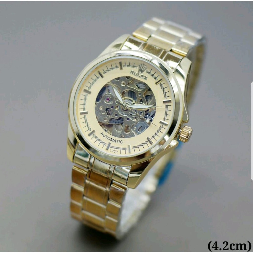 Jam Tangan Pria Automatic Rantai Analog(Jam Tangan TANPA BATERAI)
