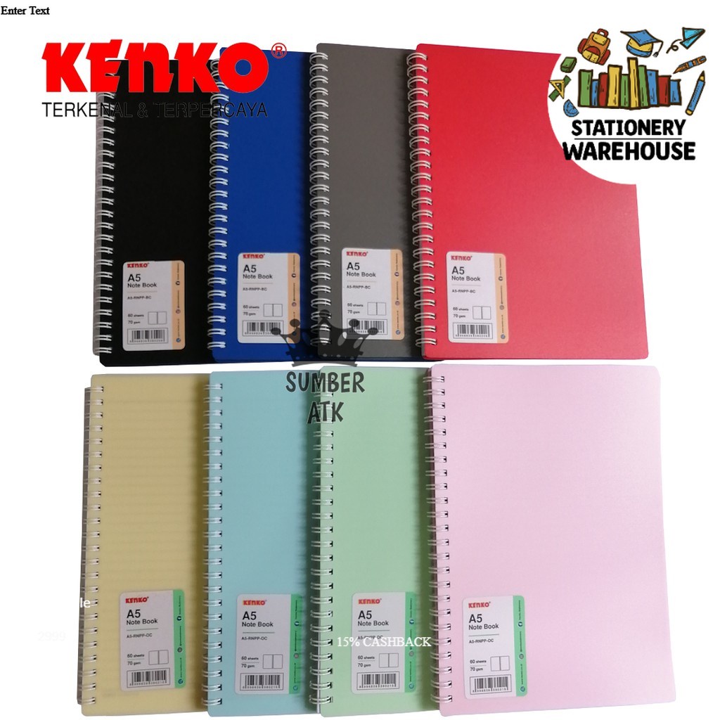 

Notebook Ring Note Kenko A5 RNPP Basic Color Buku / PASTEL / Ring Book Note book NB-690