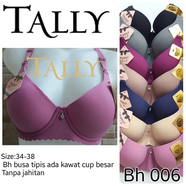 Bra Wanita Tally 006 Bra Cup Besar Berbusa Tipis dengan Kawat