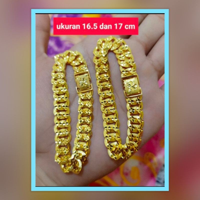 GELANG SISIK NAGA PERAK 925 LAPIS MAS KUNING 24K