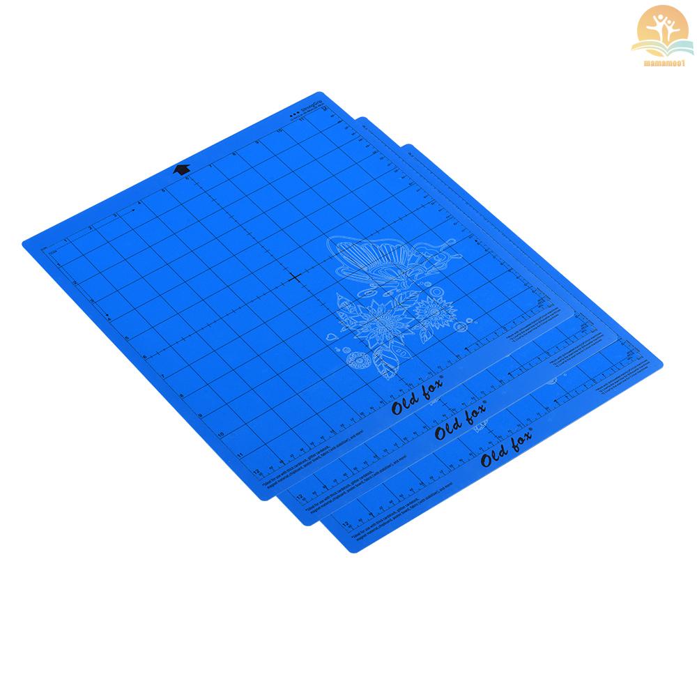 OLD FOX 3Pcs 12*12Inch Replacement Cutting Mat StrongGrip/StandardGrip/LightGrip Adhesive Non-Slip Gridded Cutting Mats Compatible with Silhouette Cameo Cricut Cutting Machine