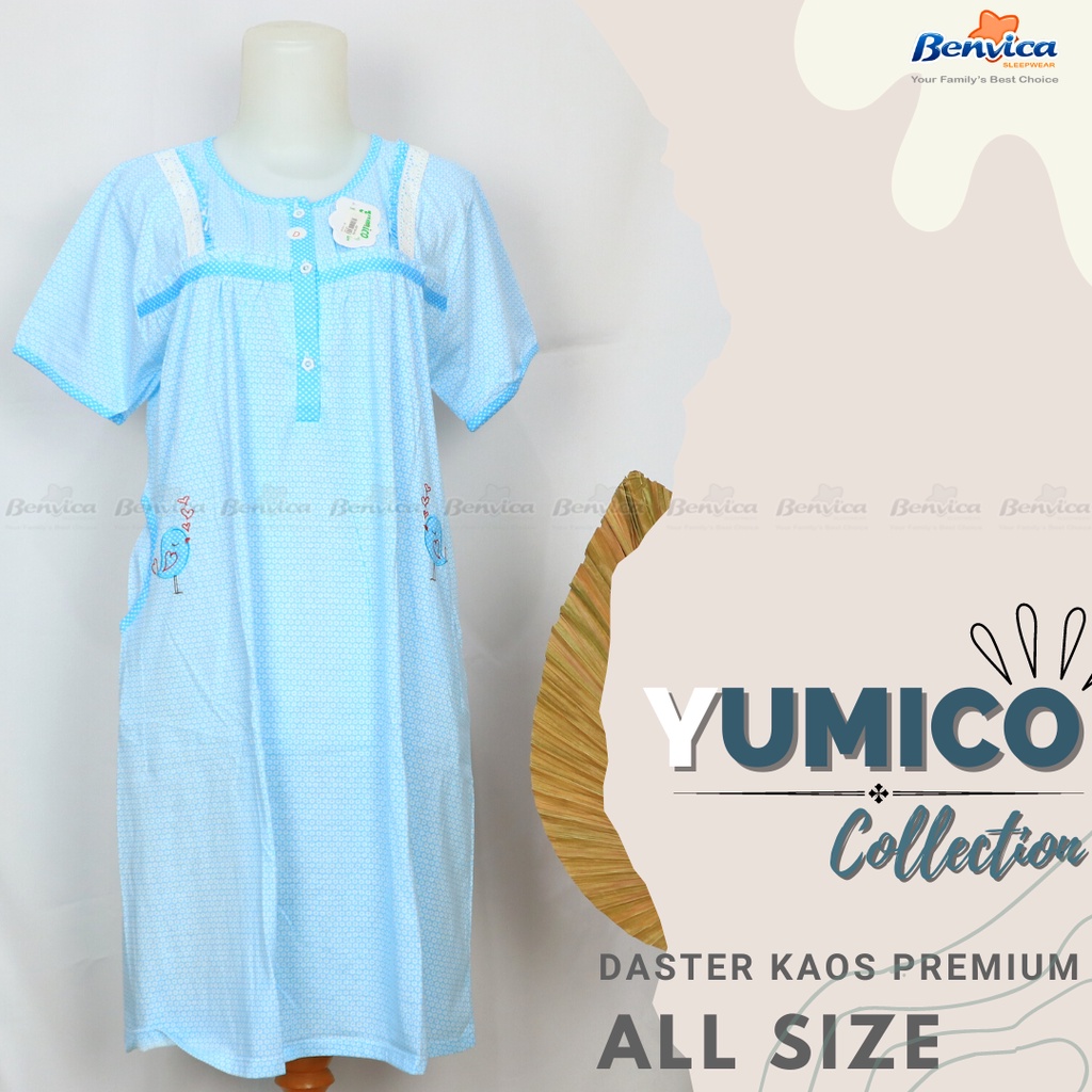 BAJU TIDUR DASTER KAOS PREMIUM YUMICO KANCING ALL SIZE