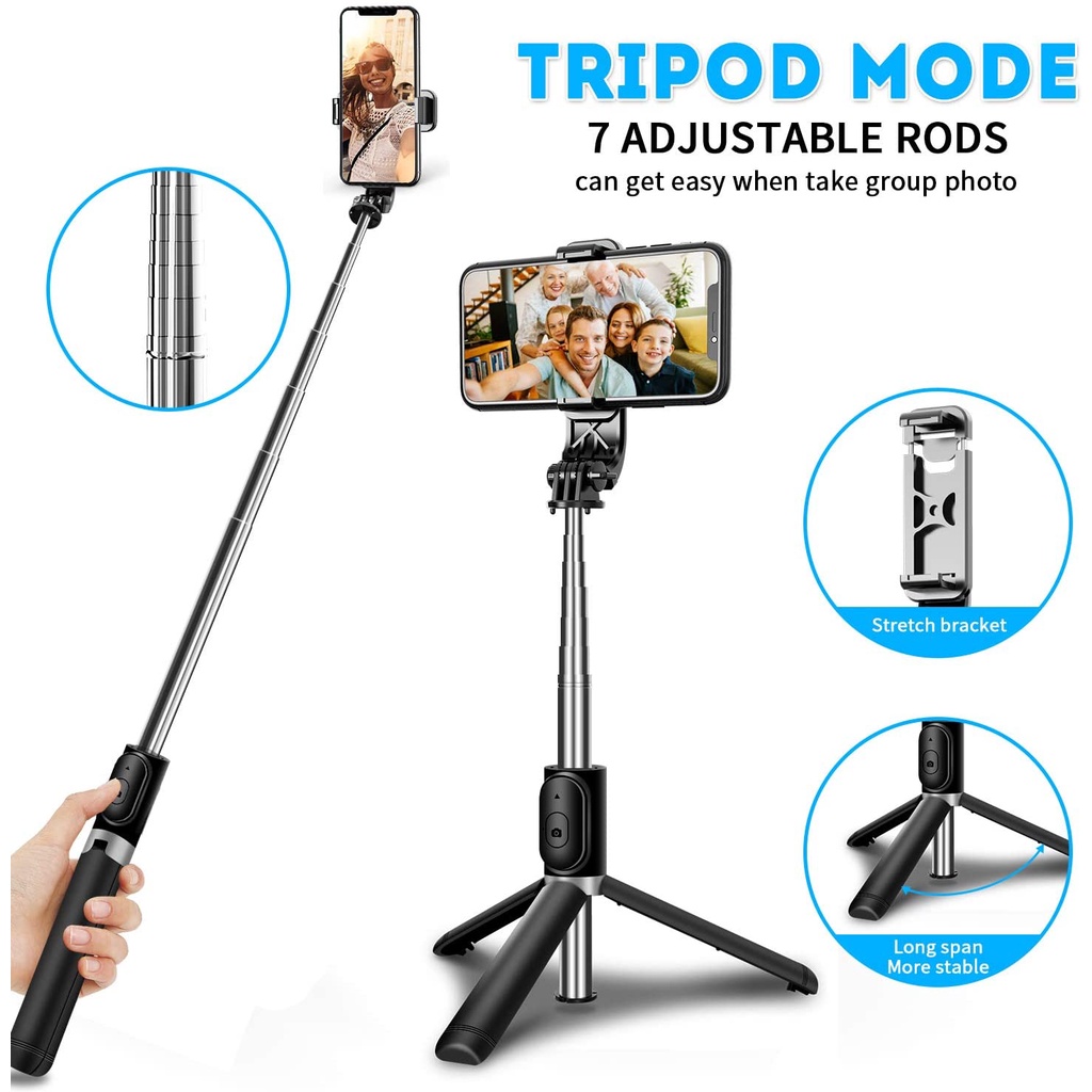 Tongsis Bluetooth 3in1 Wireless Bluetooth Tipe Q07 / Tongsis Tripod HP Tipe Q07