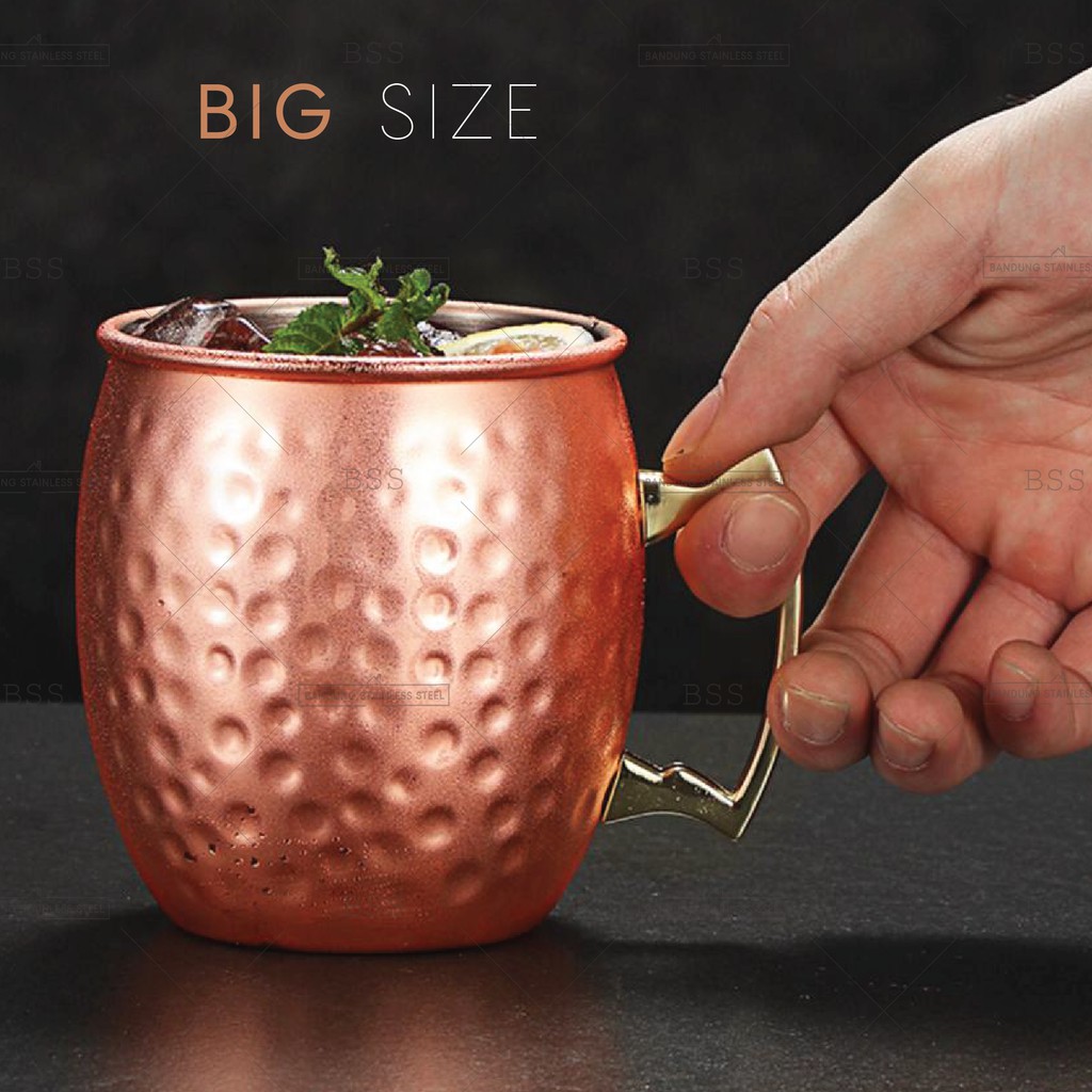 Gelas Muk Stainless SUS 304 500ml Moscow Mule MUG Rosegold Mojito Mocktail Cocktail Unik