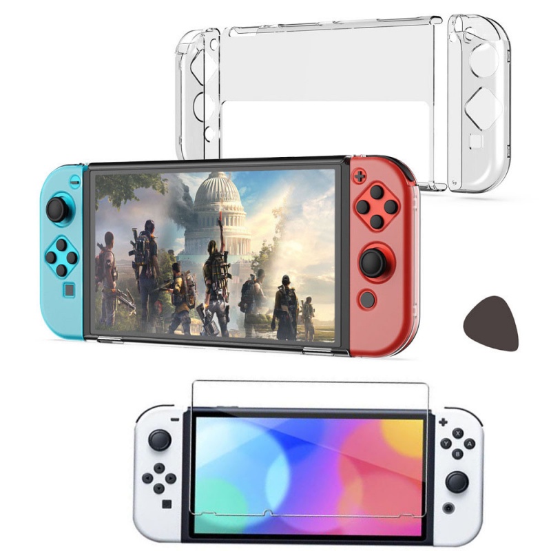 Pelindung Layar Tempered Glass 3 In 1 Untuk Konsol Nintendo Switch Oled