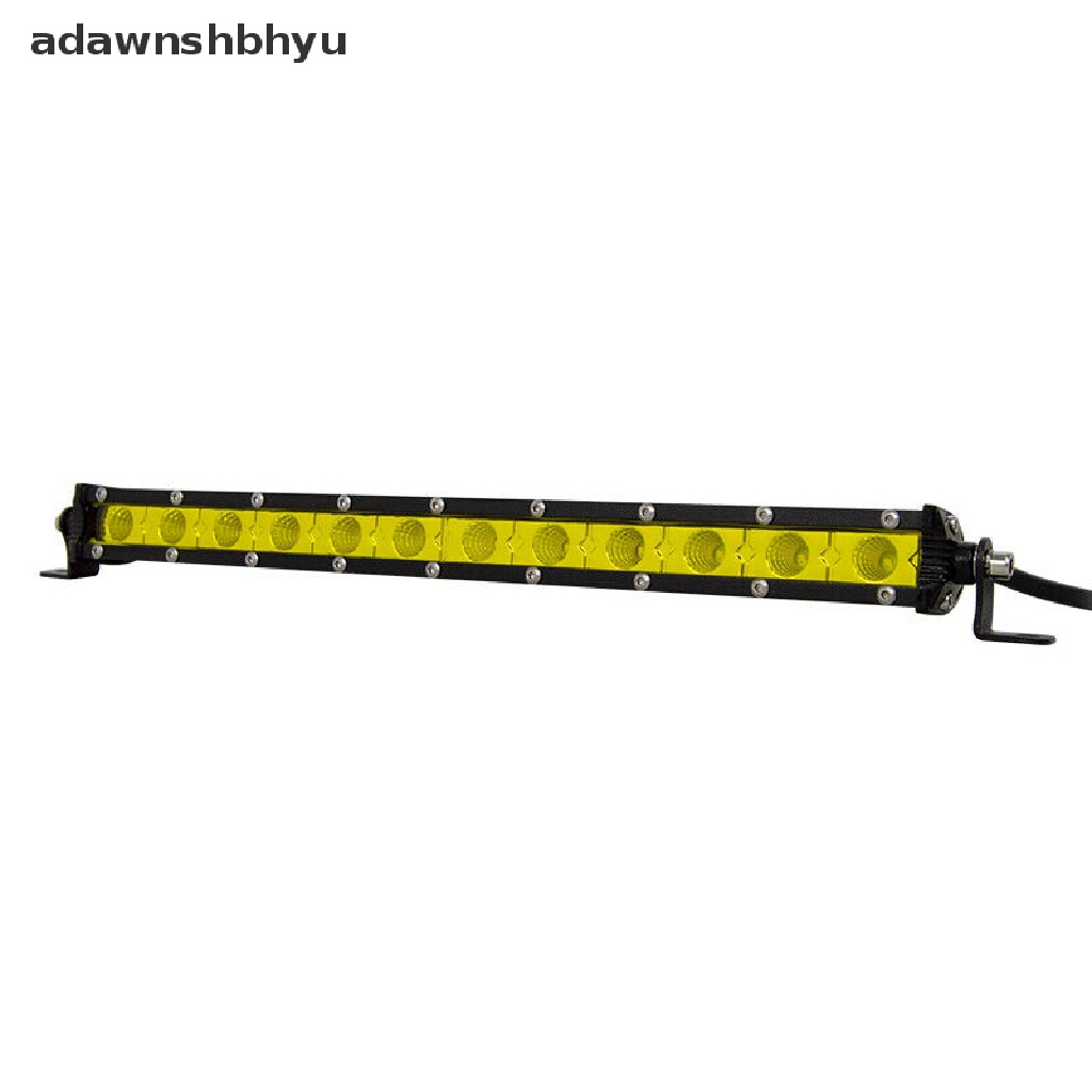 Adawnshbhyu Amber 12inch 60W Flood Slim Satu Baris Fog LED Lampu Kerja Bar Mobil SUV Truk ATV