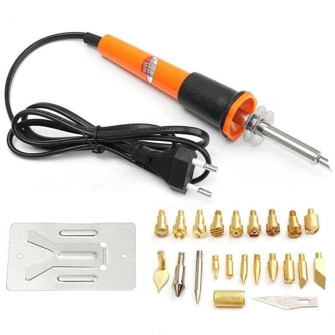 

Alat Lukis Bakar Wood Burning Pen Pyrography Set - Hitam