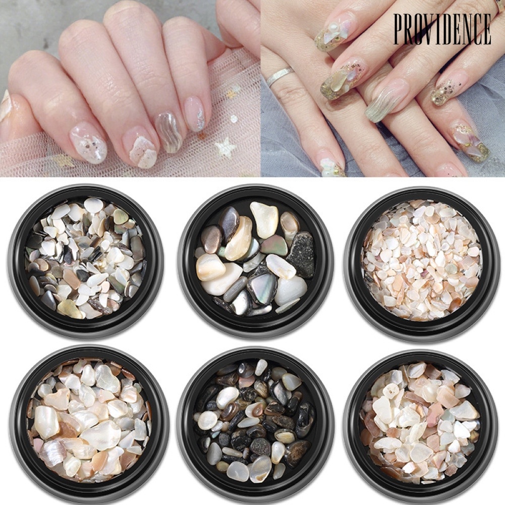 Providence 2Pcs Irregular Sea Shell Fragment Slices Stones Manicure Nail Art Decorations