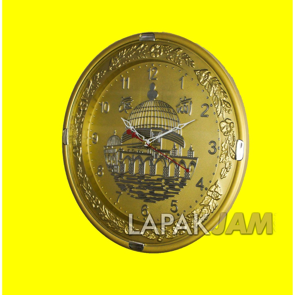 Jam Dinding Islami Unik Dekorasi Rumah Wall Clock Sweep Movement ESA YM-3017