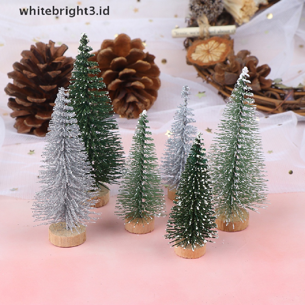 (whitebright3.id) 3pcs / set Pohon Natal Mini Untuk Dekorasi Meja