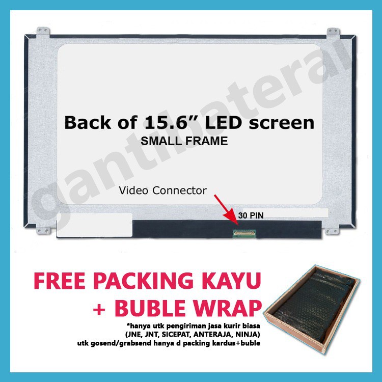 LCD LED 15.6 inch 30 pin slim Small Frame Bracket Atas Bawah