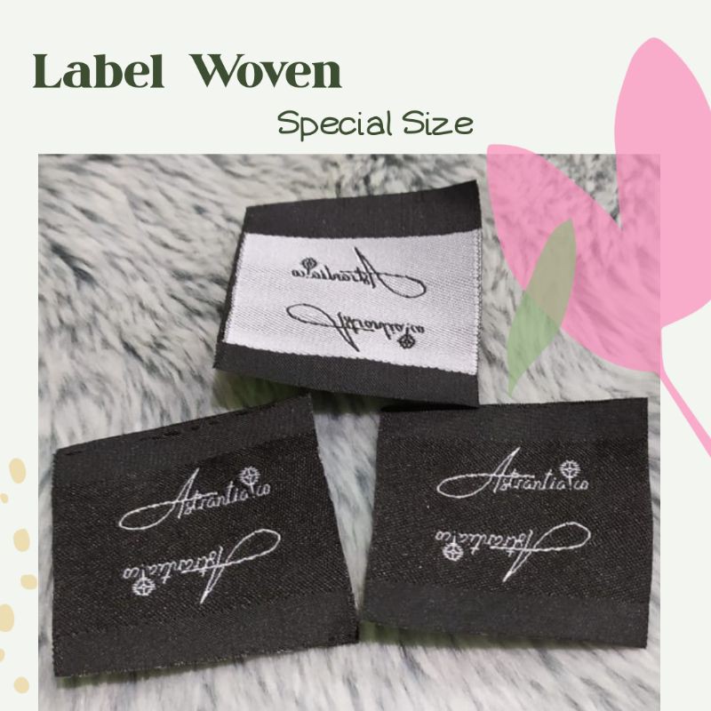 Label baju Lipat Woven rajut SPECIAL Size
