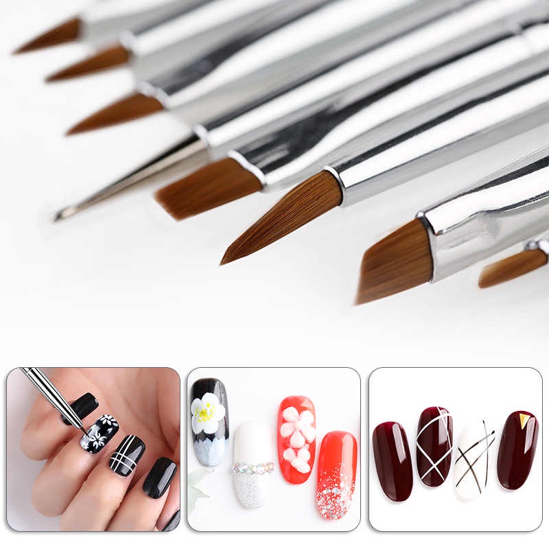 Kuas Nail Art 8 Pcs UV Gel Polish Drawwing Brushes / Nail Art Brush Set 8 Pcs