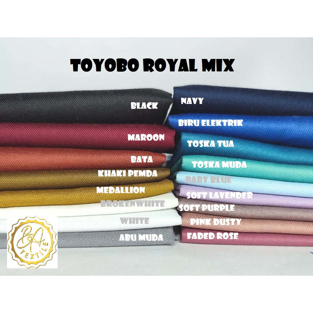 1 Meter Kain Toyobo Royal Mix /Bahan Toyobo Royal Mix Original RM