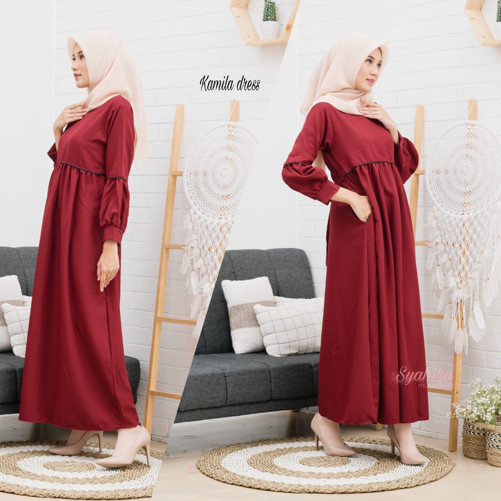 Gamis Jumbo TERBARU - GAMIS LEBARAN- GAMIS POLOS - GAMIS SYAR'I JUMBO Dress syar'i jumbo Gamis asdf BIG size dress Gamis super jumbo LD 140  Gamis Baju wanita muslim Kamila Dress L XL XXL 3XL 4XL LD 140