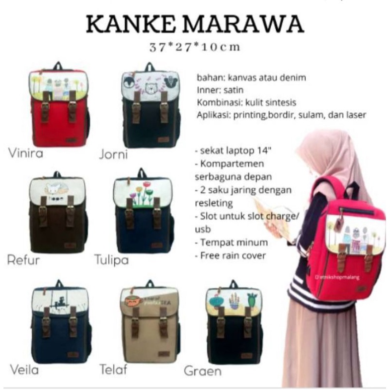 MARAWA --- TAS BACKPACK TAS PUNGGUNG KANKE BY MARAWA