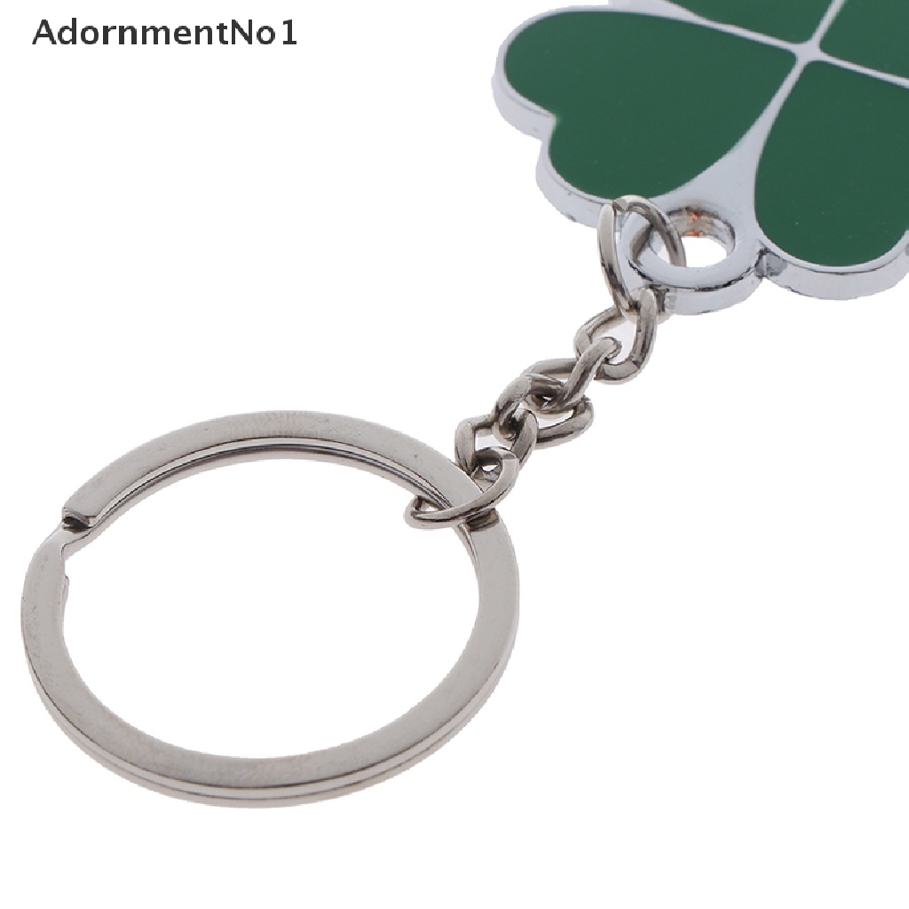 (AdornmentNo1) 1pc Gantungan Kunci Bentuk Daun Clover Bahan Stainless Steel