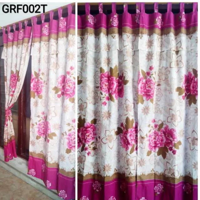 GORDEN/HORDENG PINTU/JENDELA RENDA MOTIF BUNGA MAWAR PINK ( 1kg/6pcs )
