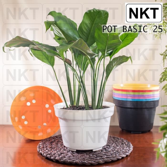 Pot Bunga Pot plastik Pot 25 cm Pot warna warni - Merah