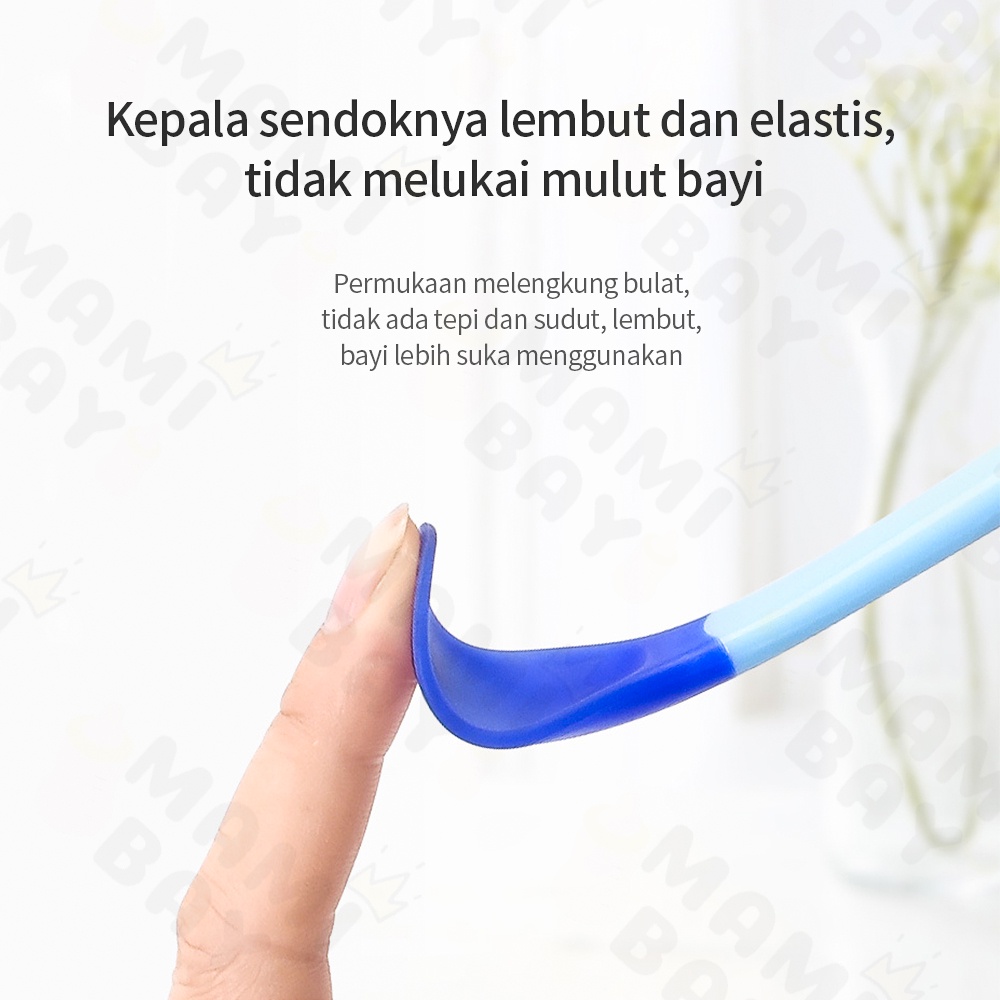 OKEYI Peralatan makan bayi Sensor Panas sendok plastik dan garpu bayi