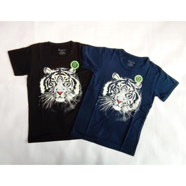 Kaos Anak Laki Laki Macan Putih Glow In The Dark Rhymes Baju Tanggung Animal 3D Premium