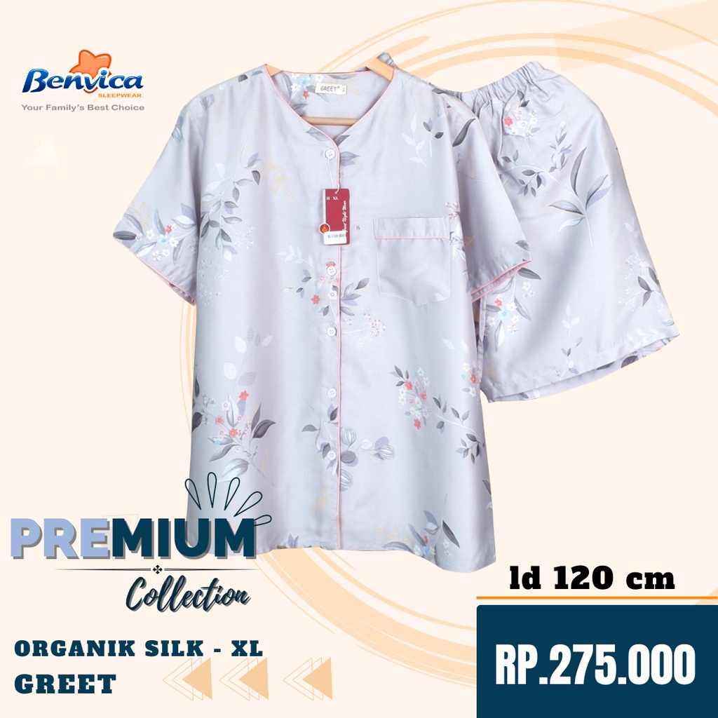 BAJU TIDUR CELANA PENDEK KATUN ORGANIK SILK PREMIUM BANYAK MOTIF XL