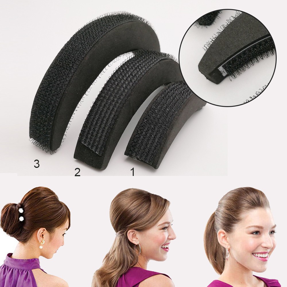 3pcs Girls Diy Hair Bump Up Sponge Princess Head Foam Pad Styling
