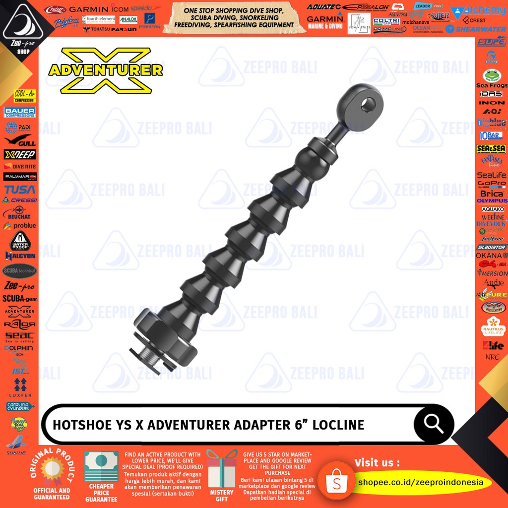 Hotshoe YS XAdventurer Square Mount Adapter Camera Alat Selam Diving