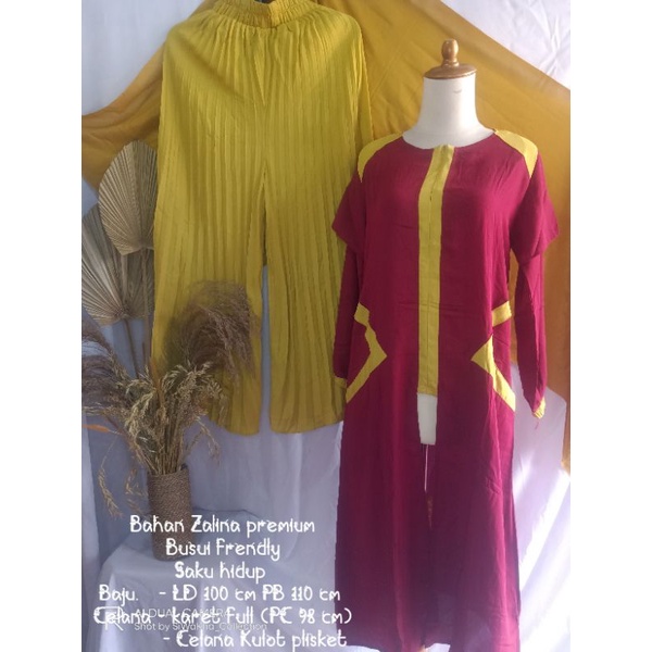 Setelan Celana ELENA PLISKET kulot premium list.