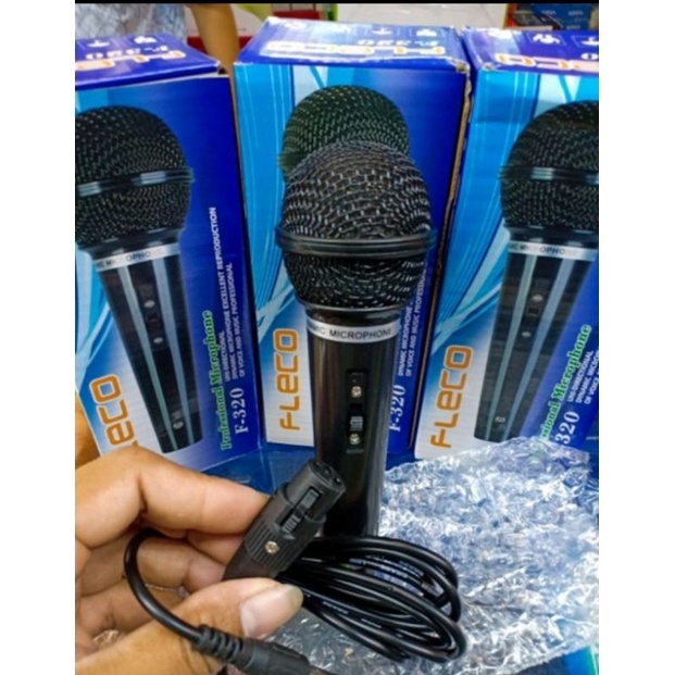 Microphone DYNAMIC Sony N-200 - Fleco F-320 Mic Kabel Karaoke Jack Colokan Besar 6.5mm