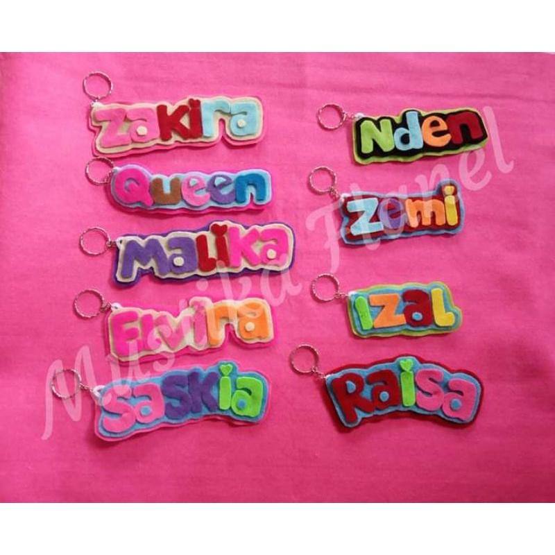 Gantungan kunci / Ganci nama  / gantungan tas nama / ganci unik / ganci flanel nama