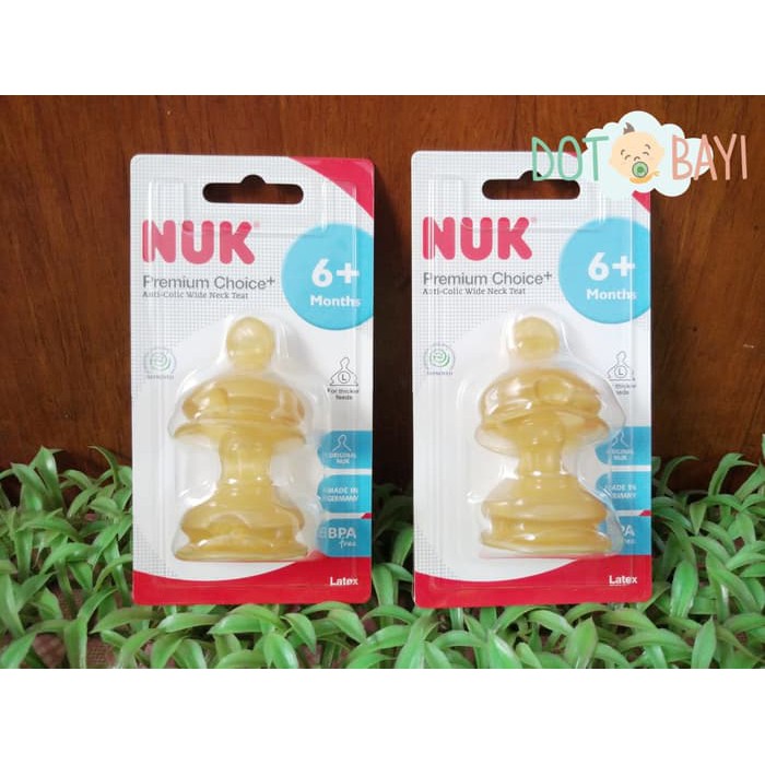 BEST PROMO Dot Yellow Latex Susu Bayi Premium Wide Neck NUK 6+ months/bulan Uk L THESELLER