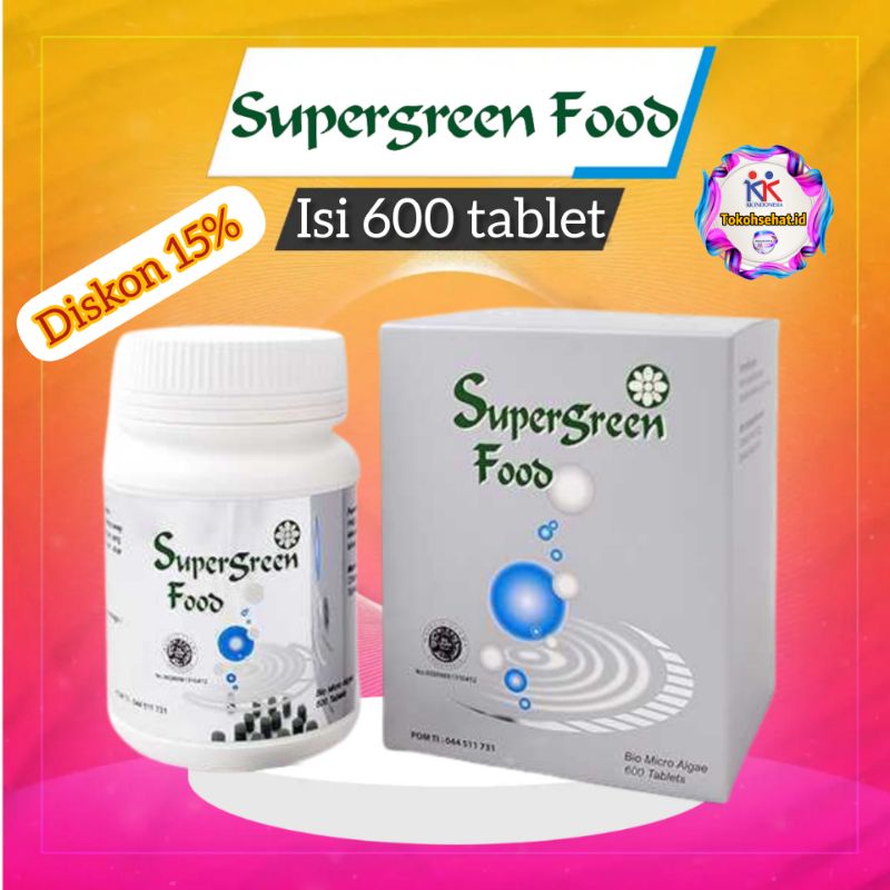 Super Green Food Isi 600 Tablet Suplemen Multivitamin KK Indonesia Padat Gizi Meningkatkan imun Tubuh Herbal Asam Lambung Maag kronis Gerd Asam Lambung