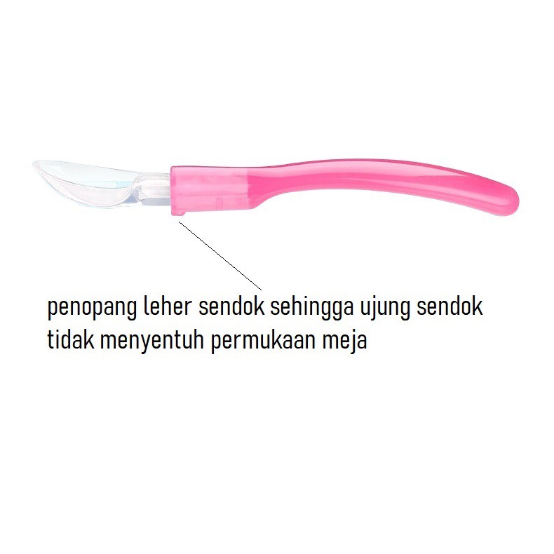 Silicone Spoon with Travel Case Sendok Makan Bayi Silikon dengan Wadah