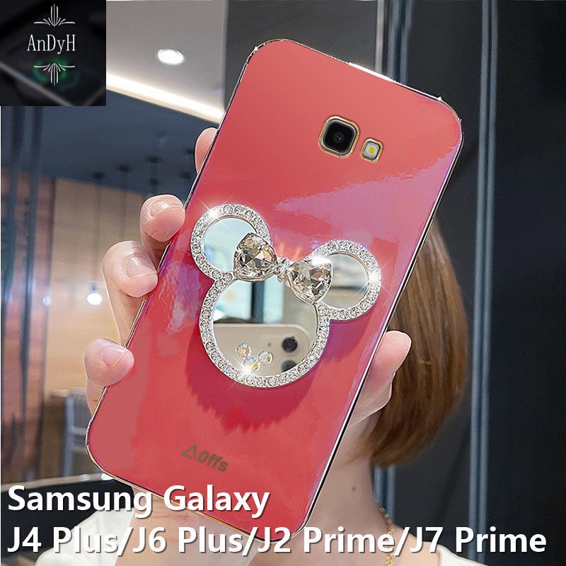 Case Desain Minnie Mouse Aksen Berlian Untuk Samsung Galaxy J4 Plus J6 Plus J2 Prime J7 Prime