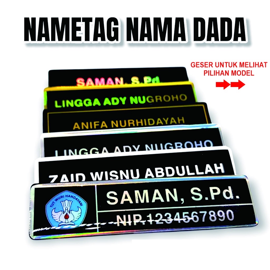 Nametag Papan Nama Dada Akrilik