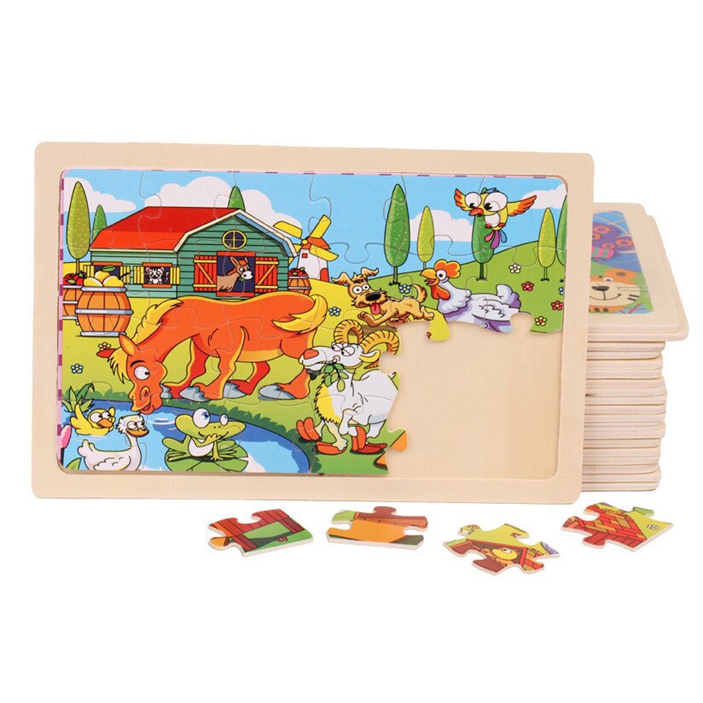 INFY - T004 Mainan Edukatif / Jigsaw Puzzle / Puzzle Kayu Gambar Kecil 24 Keping Lucu