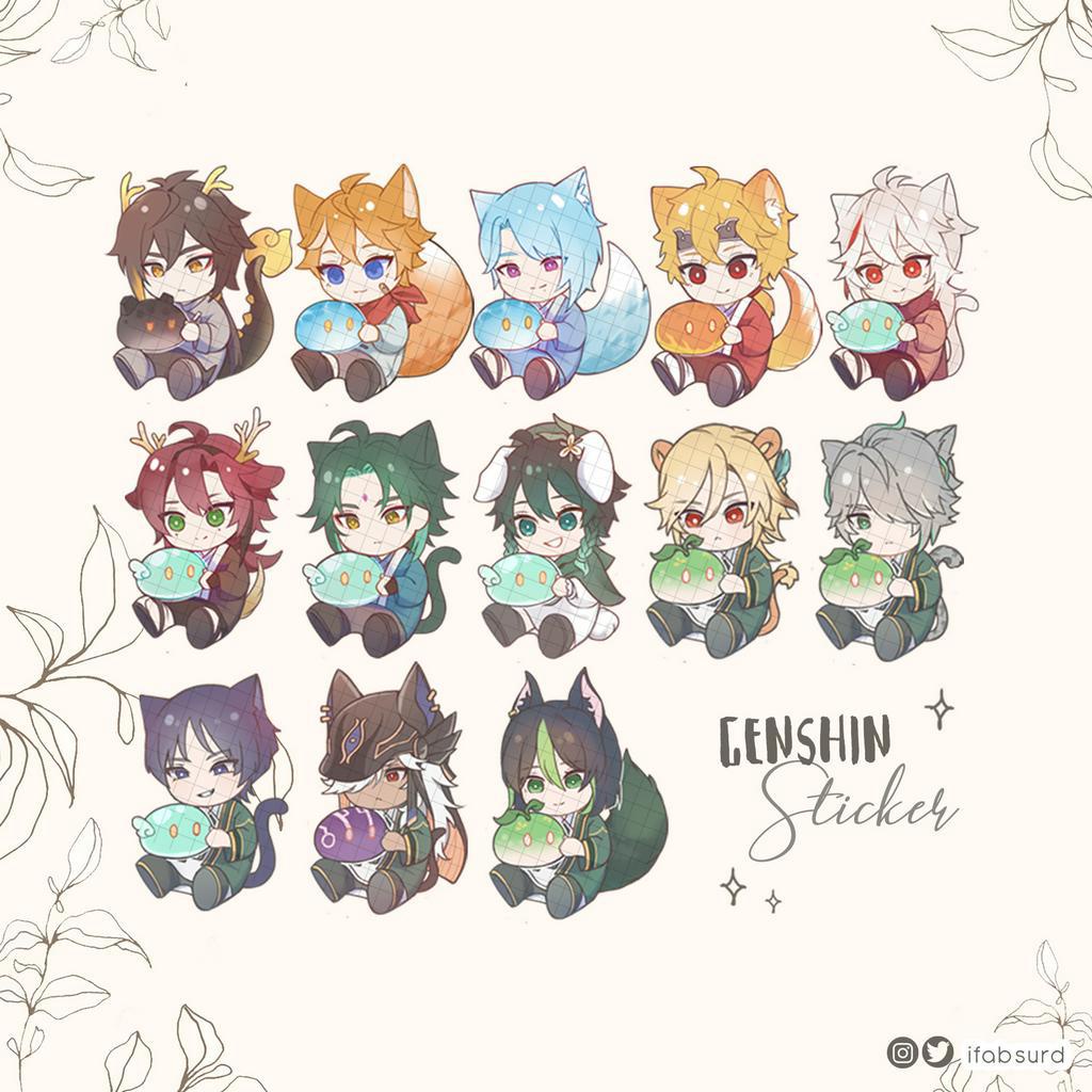 Genshin Impact Sticker - Slime series / Zhongli Childe Kazuha Cyno Heizou