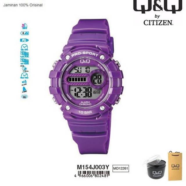 Harga Grosir!!! Jam Tangan Wanita Digital Q&amp;Q QnQ QQ M154 M154J Original Water Resist