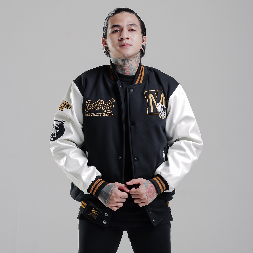 JAKET BASEBALL VARSITY FULL BORDIR BRANDED INSTINCT ~ jaket pria