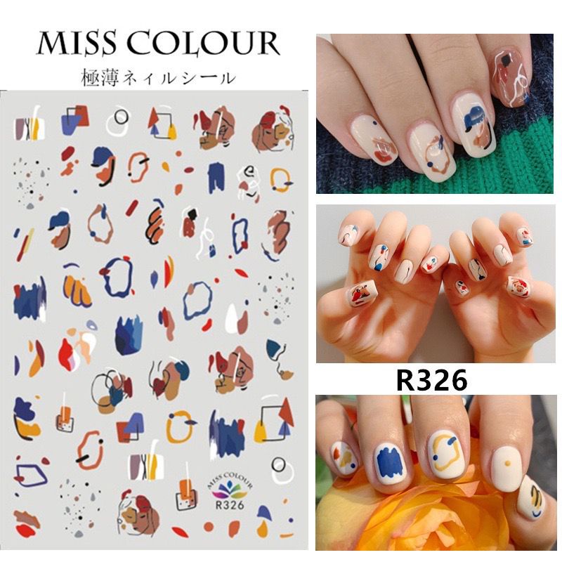 STIKER KUKU MODEL ABSTRACT NAILART MOTIF BEST SELLER GAYA JEPANG NAIL STICKER ABSRAC NAILART