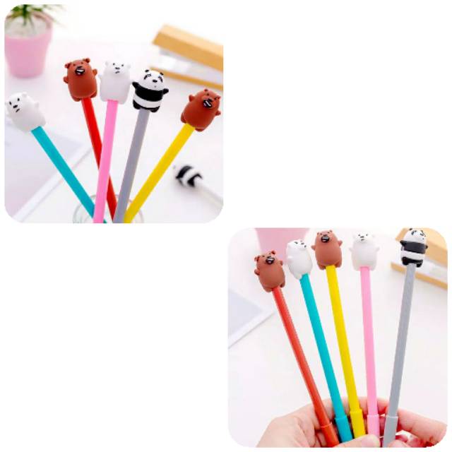 

We Bare Bears Gel Pen / Bulpen Beruang Panda Lucu Unik Korea