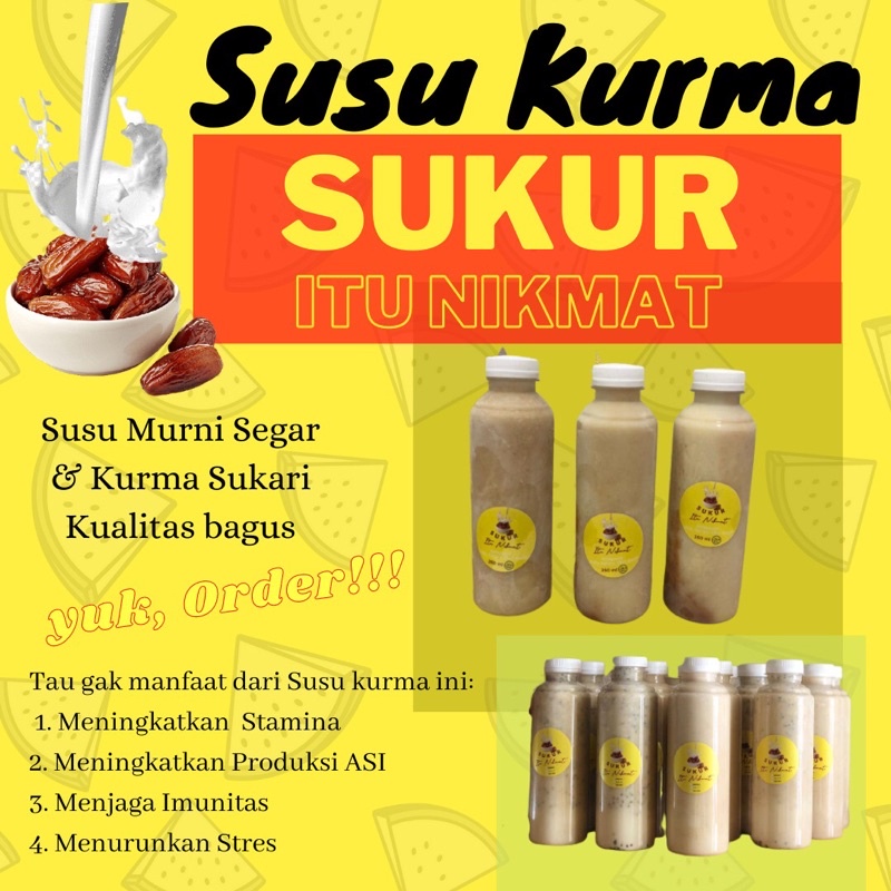 

SUSU KURMA 100% KURMA SUKARI & FRESH MILK TANPA PENGAWET