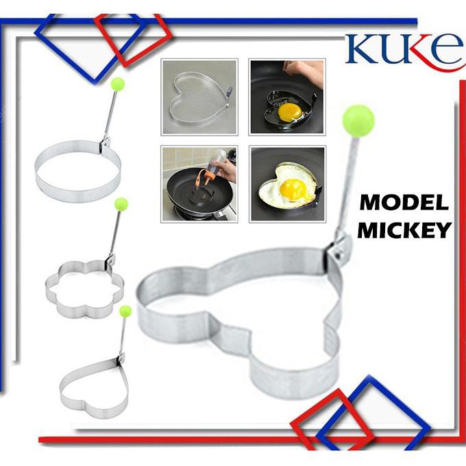 PERALATAN BAKING KUKE ALAT CETAKAN TELUR STAINLESS / CETAKAN TELUR GORENG MOTIF - MICKEY